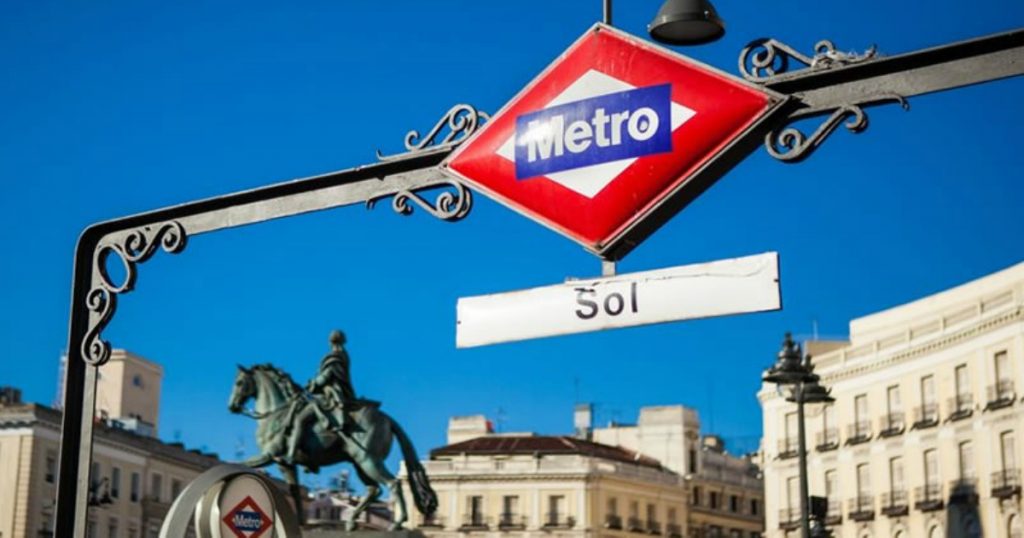 Sol metro station sign Madrid